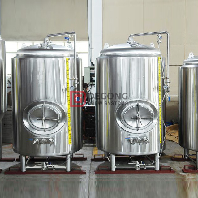 상업적인 양조장을위한 2000L 수직 두 배 벽 스테인리스 재킷 맥주 시효 탱크 Brite 탱크